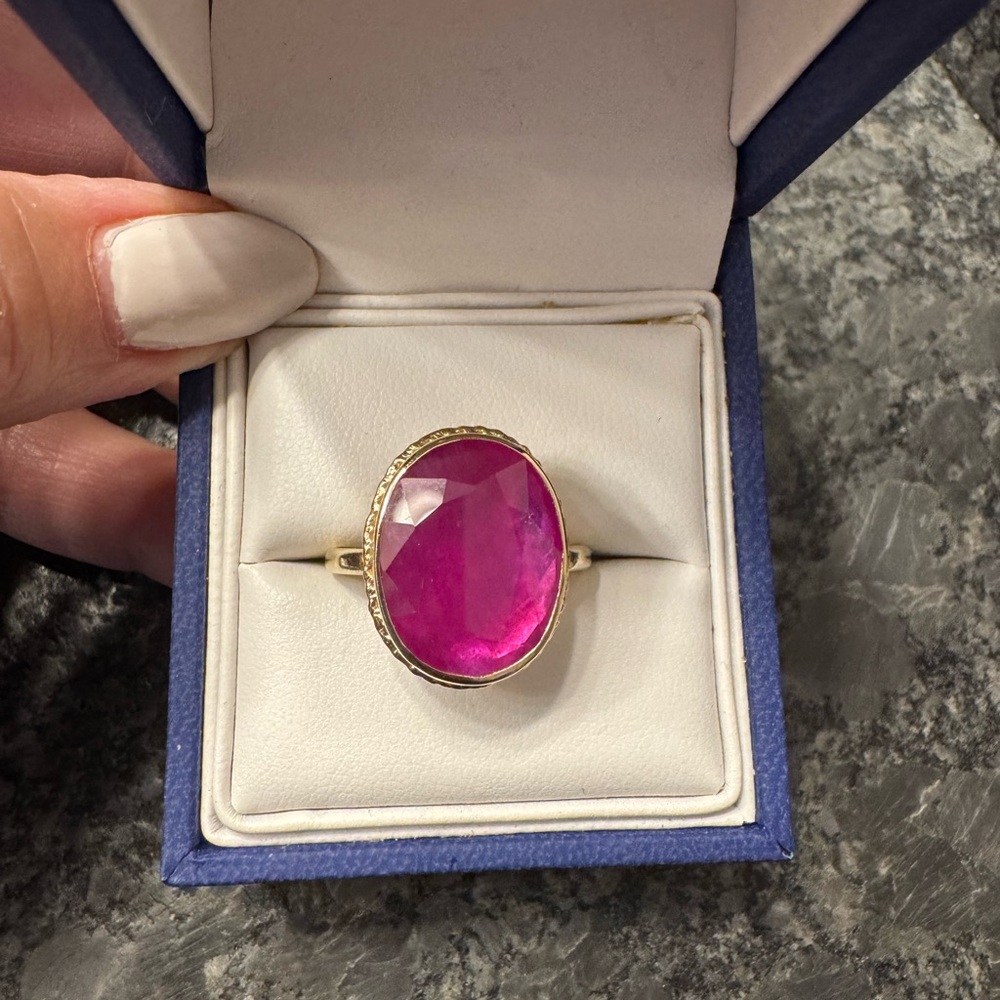 Jamie Joseph All 14k Yellow Gold Ruby Ring